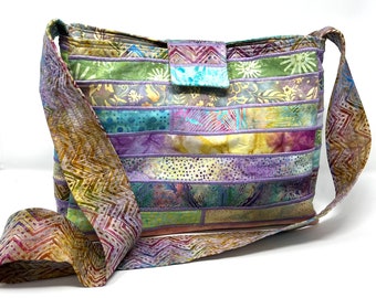 Batik Tote Bag in Spring Pastel Fabrics