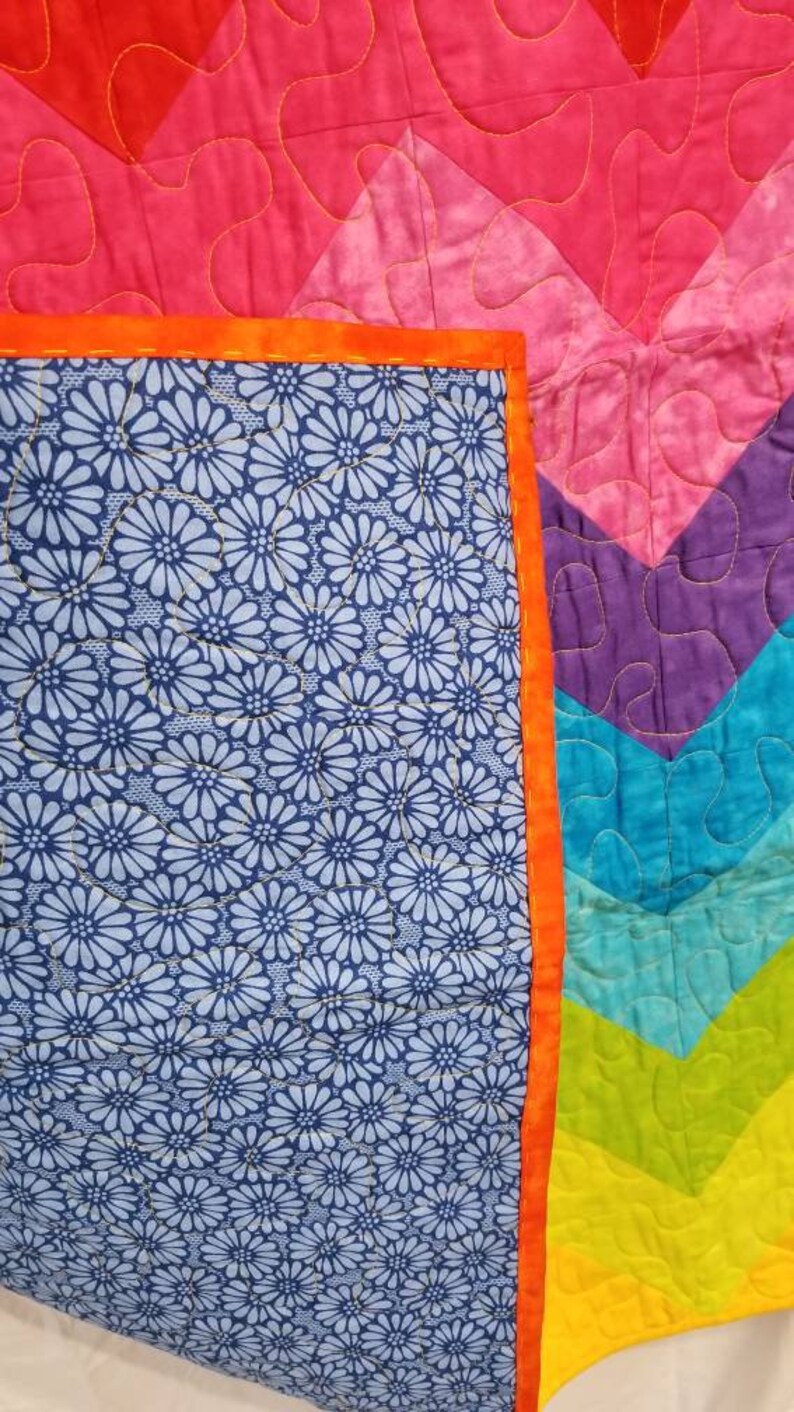 Chevron Lap Quilt in Bright Rainbow image 5