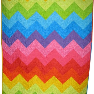 Chevron Lap Quilt in Bright Rainbow image 2