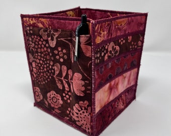 Home Storage Organizer in Burgundy Batiks