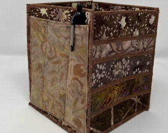 Home Storage Organizer Box in Brown Batiks