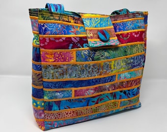 Large Batik Purse in Multicolored Fabrics
