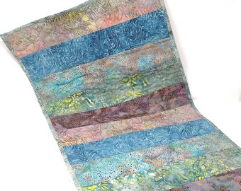 Quilted Table Runner in Natural Batiks