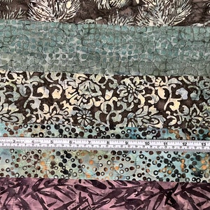 Quilted Table Runner in Green and Gray Printed Batiks image 5