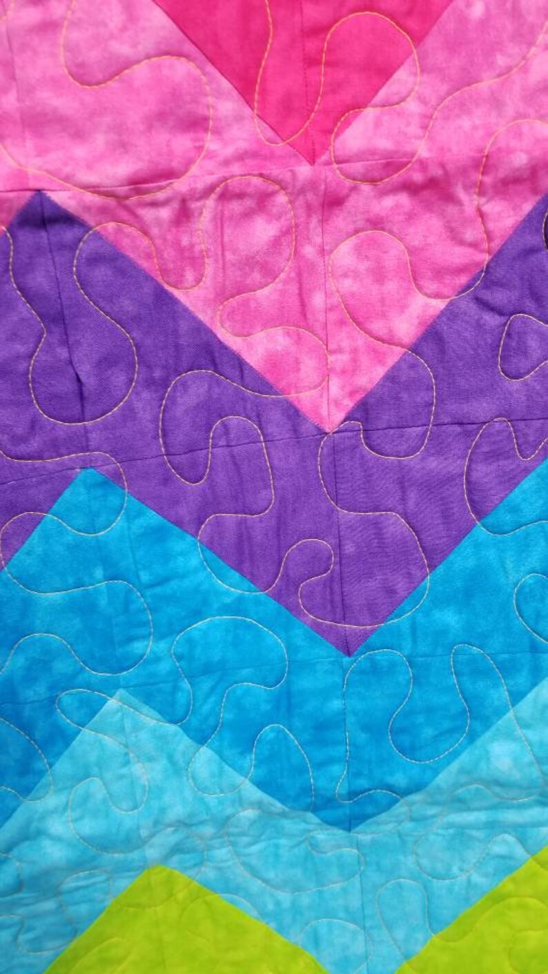 Chevron Lap Quilt in Bright Rainbow image 9