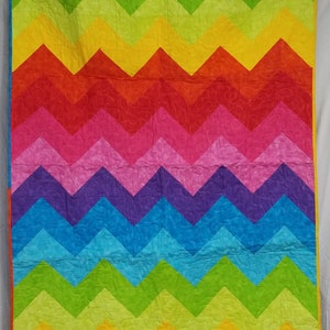 Chevron Lap Quilt in Bright Rainbow image 1