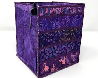 Home Storage Organizer in Purple Batiks