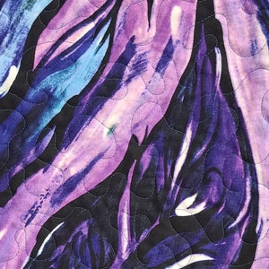 Purple Feather Art Quilt Fabric Wall Hanging image 5