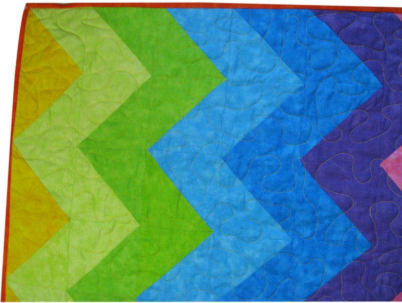 Chevron Lap Quilt in Bright Rainbow image 7