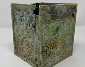 Home Storage Organizer in Light Green Batiks