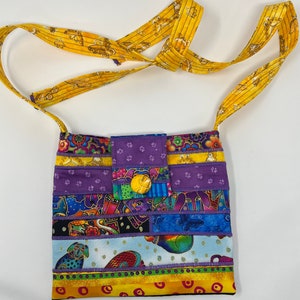 Bright Fabric Purse in Laurel Burch Dogs with Adjustable Straps