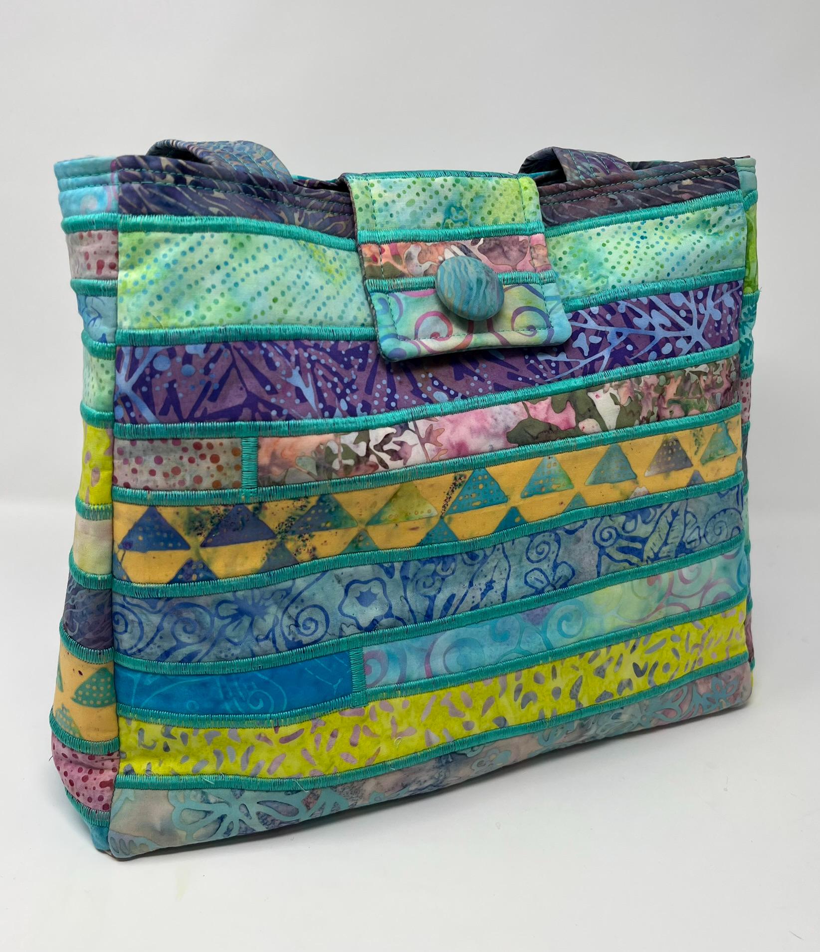 Large Batik Purse in Pastel Fabrics