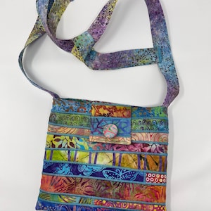 Multicolored Batik Purse with Adjustable Straps