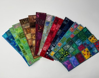 Fabric Bookmarks Set of (2) Two - choose your colors