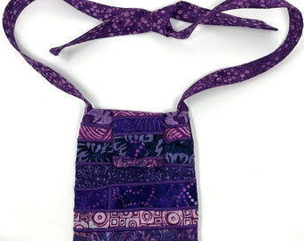 Small Purple Batik Purse With Adjustable Straps - Etsy