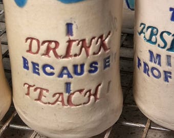 Ceramic shot glasses - whimsical phrases, city/state or logos available