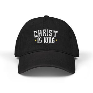 Gestickte Jeansmütze, Christus ist König, religiöse Geschenke, Männer Frauen Baseballmütze, christliche Kleidung