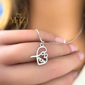 Sterling Silver MOM Necklace, Modern mom Pendant, Unique Gift for New mom, Mothers Day Gift, Mothers Jewelry, HandMade in USA