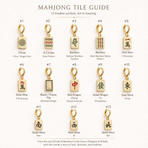 Gold Mahjong Tile Charm