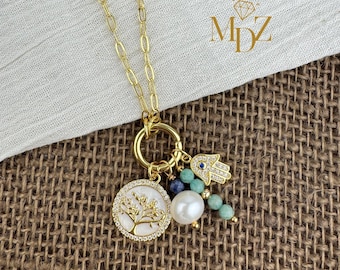Aangepaste gouden karabijnhaak-bedelketting: bouw je eigen dikke sieraden