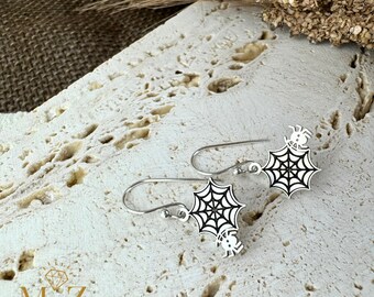 Orecchini Pendente A Ragno In Argento Sterling Per Donna - Gioielli Horror Gotici Per Halloween, Festa A Tema, Regalo Unico