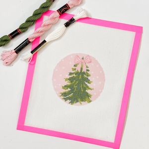 Handbemalte Schleife Weihnachtsbaum 10 cm Nadelspitze Ornament Canvas 18 Mesh Weihnachtsnadelspitze Ornament Schleife Handbemalt