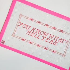 Cheeky Saying Bow Needlepoint Canvas: Hand-Painted Pillow Design