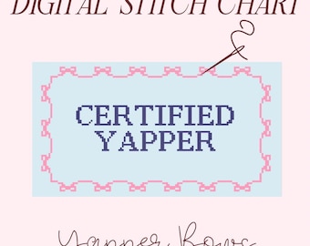 Coquette Bow Needlepoint Chart: DIY Cross Stitch Pattern (PDF)