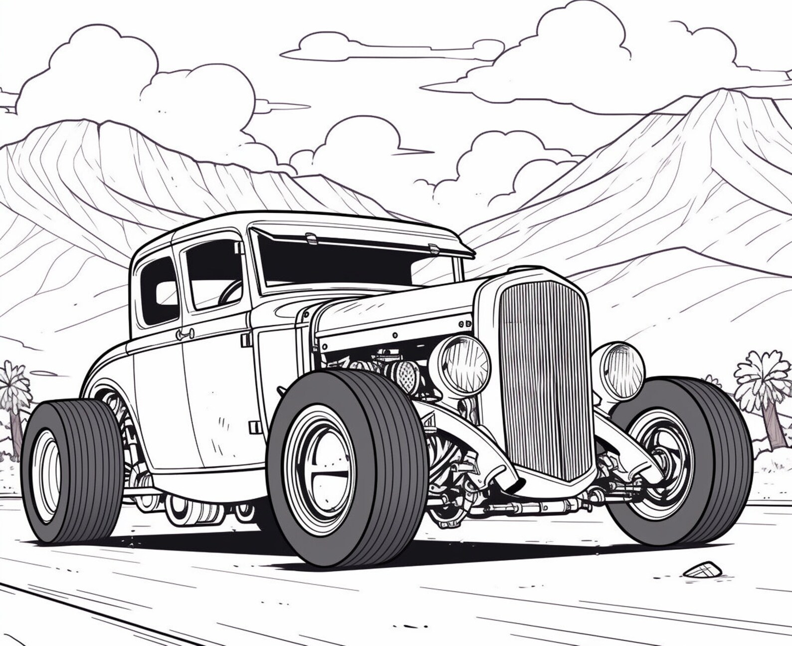 395 Coloring Pages | Hot Rod Cars | Coloring Book for Children and ...
