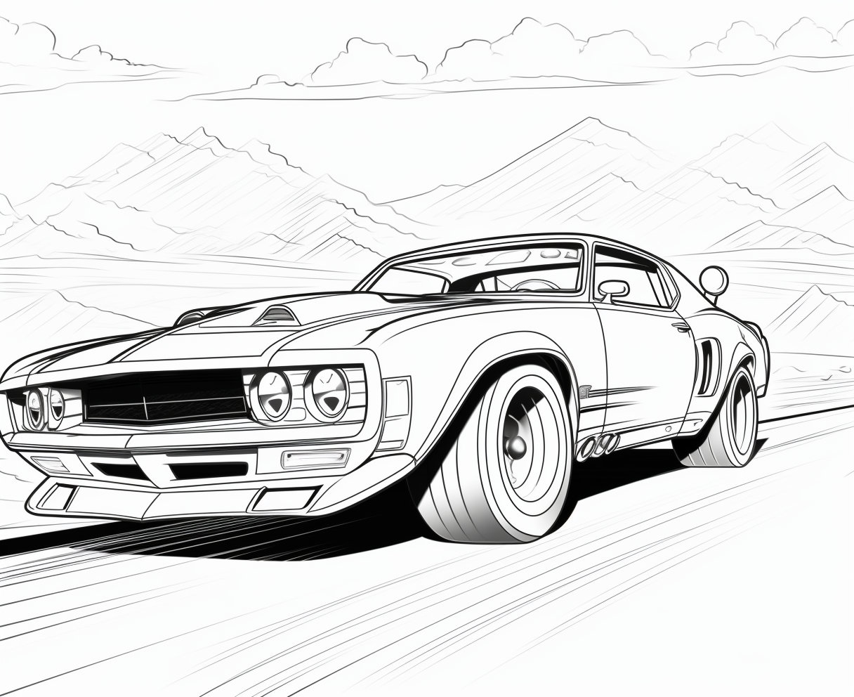 330 Coloring Pages | Muscle Cars | Coloring Book for Children and Adults | PDF | Colouring Pages ...
