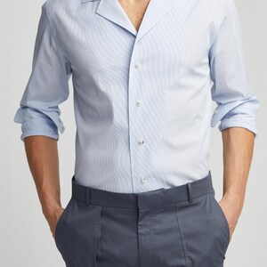 Blue & White  Striped Cotton Shirt