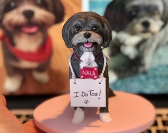 Custom Dog Wedding Cake Topper ShihTzu dog cat pet topper