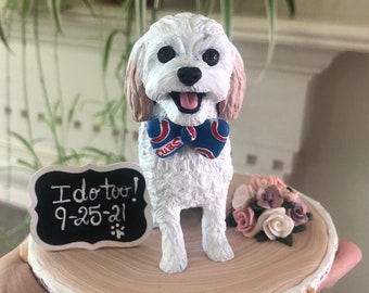 Custom Dog wedding cake topper Maltipoo