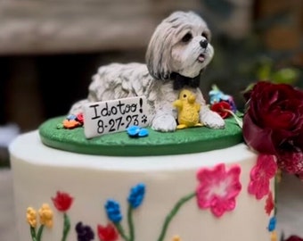 Dog Wedding Cake Topper Cat Pet Animal Shitzu Furbaby