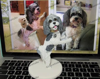 Dog Wedding Cake Topper Custom Sculpture Shih Tzu Cat Poodle Bride Groom Cat Pet Animals UNIQUE!