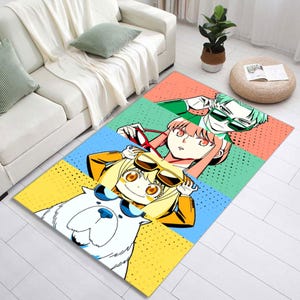 Anime Charakter Teppich - Japanischer Kunstteppich, Manga Teppich für Wohn- und Schlafzimmer, Anime Geschenke Dekor, bedruckter Teppich