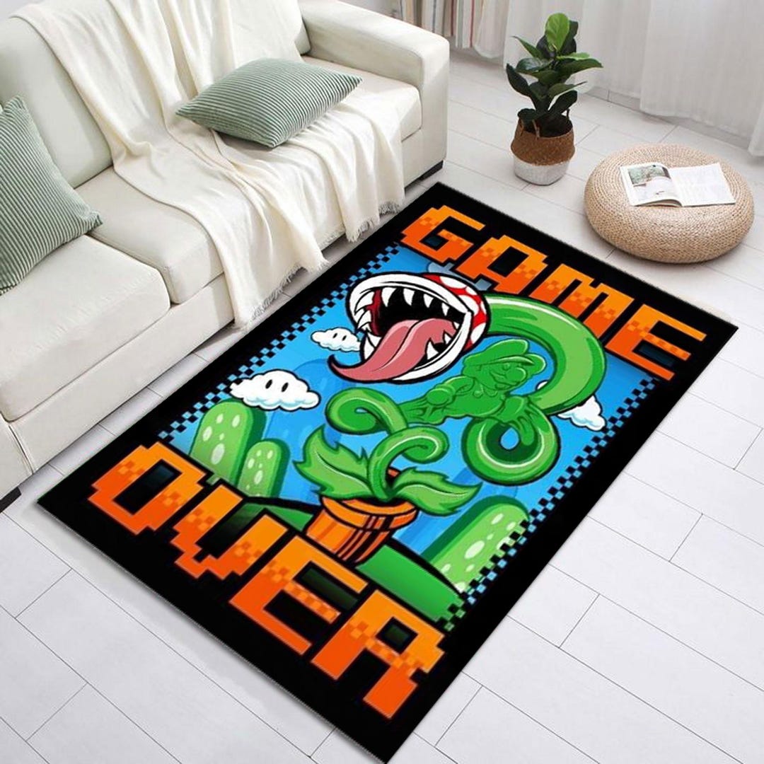 Game Over Rug – Pixel Art for Modern Spaces- Retro Style Rug: Pixel ...