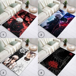 Japans interieurkleed - mangakunst van Kaneki Ken & His Ghoul Transformation - uniek mangakunsttapijt voor animefans - polyester tapijt