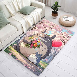 Japanischer Anime-Charaktere Teppich - Anime Teppich - Totoro, Haku und Freunde Teppich - Anime World at Your Feet - Bedruckter Teppich