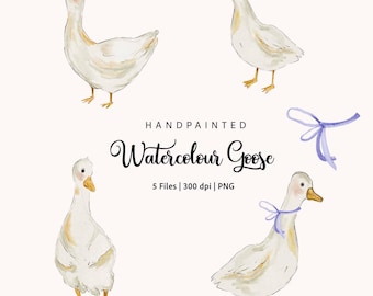 Vintage gans png, aquarel gans PNG, ganzen clipart, gans illustratie, babyshower, eerste verjaardag artwork, digitale download
