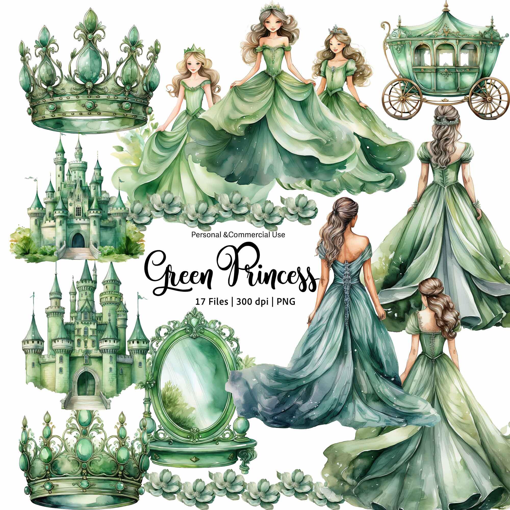 Emerald Quinceanera Dress Clipart