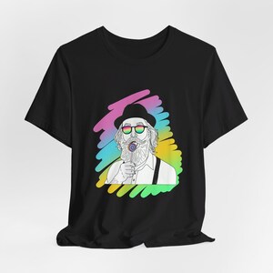 Trippy Lollipop Man Tee, Retro Vibes Shirt, Psychedelic Graphic T-Shirt, Whimsical Top, Colorful Cotton Tee