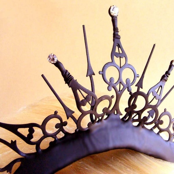 Gothic Tiara with Swarovski Crystals- The Queen of Hearts Royal Whim