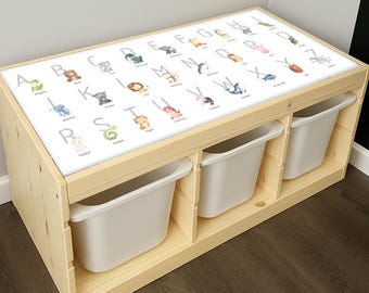 Alphabet Animal Sticker: IKEA Trofast Shelf Decor, Educational Vinyl Decal