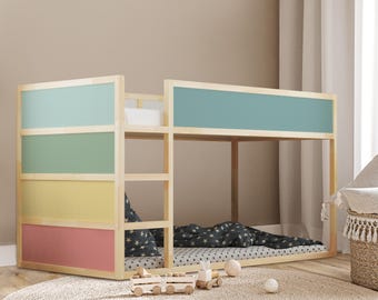 Pastel Multi-Colored Bed Decals, Vinyl KURA Bunk Bed Stickers