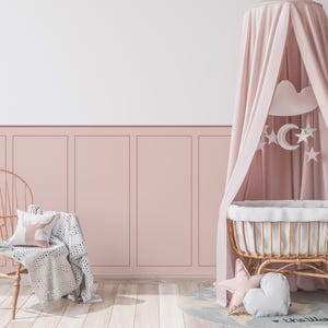 Calcomanías de pared con paneles pastel para habitación infantil, papel tapiz de tela extraíble, decoración moderna para habitación infantil, paneles de pared aptos para alquiler.