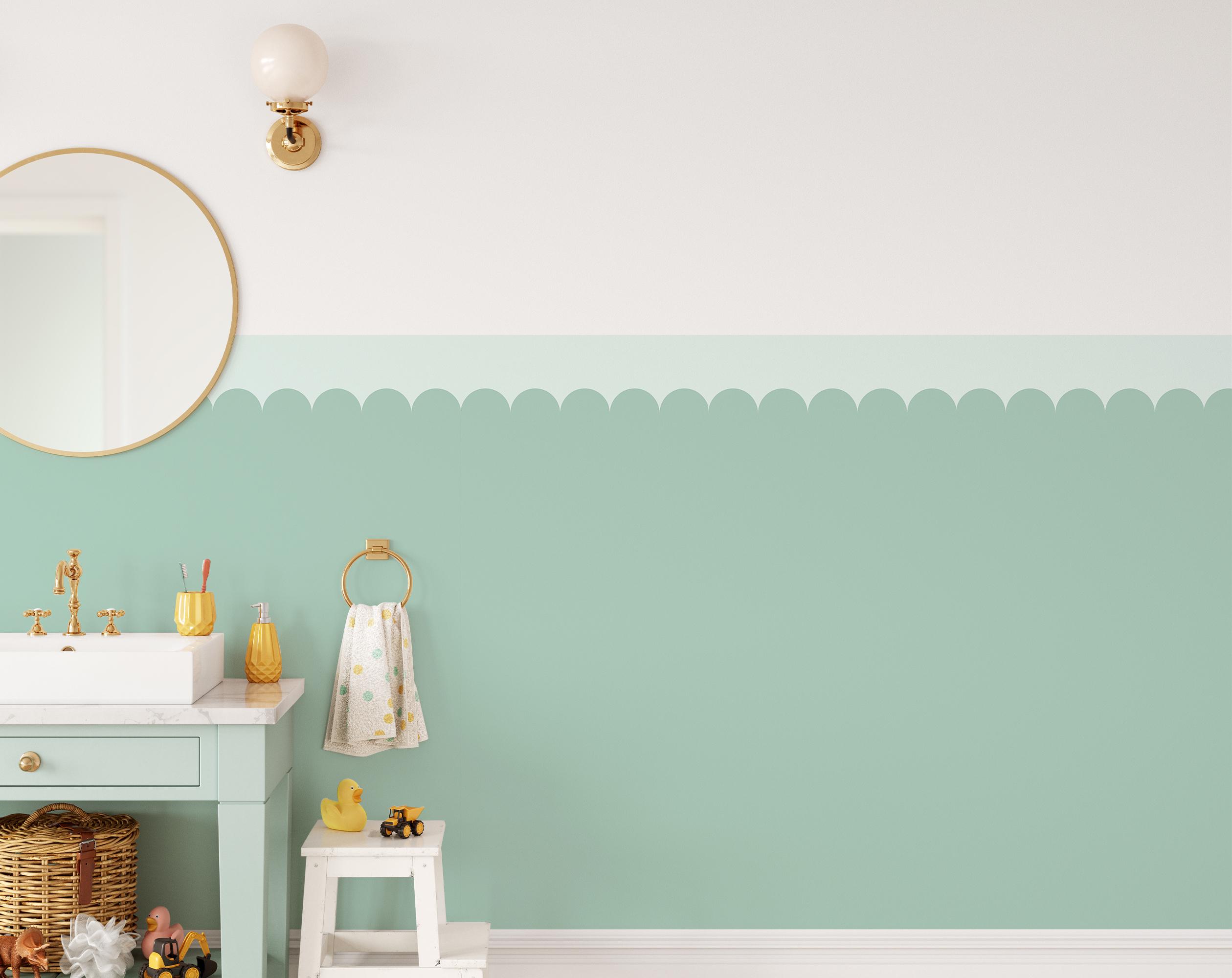 Scalloped Pastel Wall Panels for Kids Room – Colorful Half Wall Decor ...