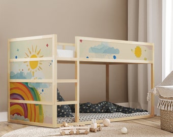 Watercolor Rainbow Kura Bed Decal: Boho Sun Vinyl Stickers