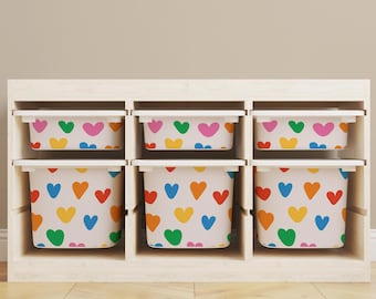 Heart Stickers for IKEA Trofast Bins: Kids Room Decor