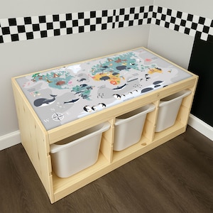 Unterwasser Meerestiere Aufkleber für IKEA Trofast Regal - Sea Life Vinyl Aufkleber für Kinderzimmer, pädagogisch wertvolle Aufbewahrungsbox Dekor
